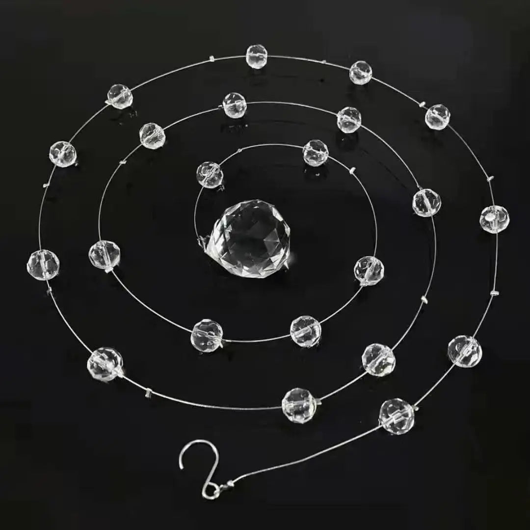 Wholesale Acrylic Hanging Crystal Transparent Glass Bead Ball Chain Ceiling String Curtain for Wedding Backdrop Home Doorway