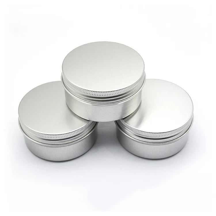 80ml Round Aluminum Tin Cans Metal Jar Containers With Screw Cap for Hand Care/decorative/tea/Lip Balm Cosmetics Storage