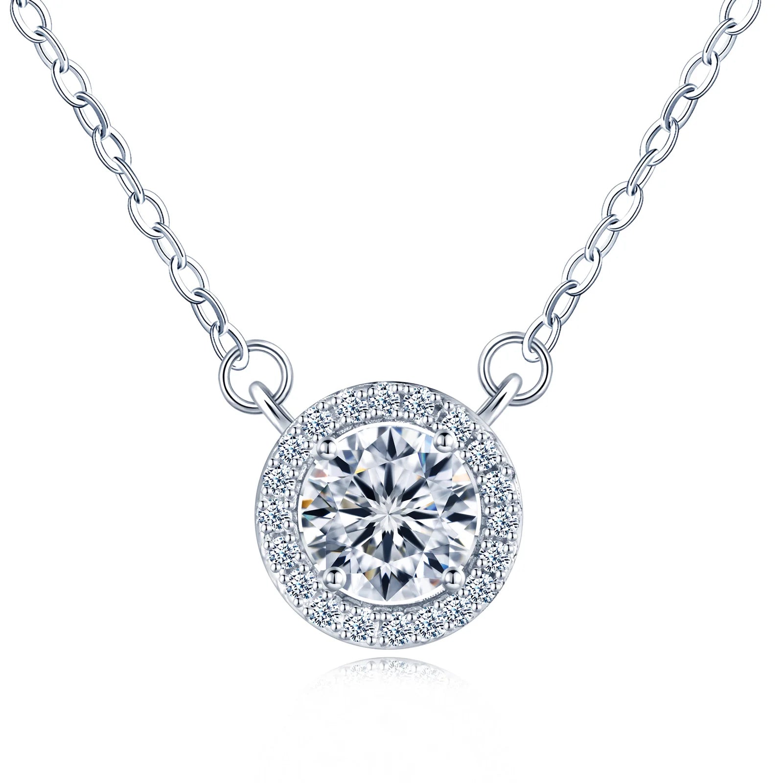 Luxury 925 Silver Jewelry D Color VVS 1ct Moissanite Iced Out Moissanite Necklace 925 Sterling Silver