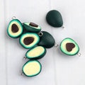 Lovely 3d Miniature Artificial Avocado Polymer Clay Cabochon With Silver Hook for Earring Jewelry