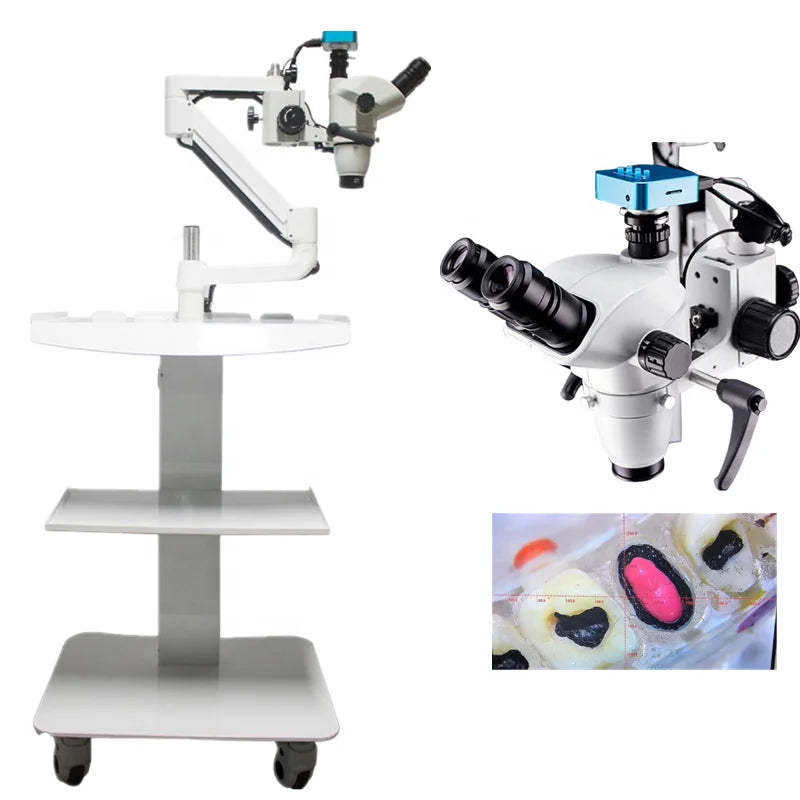 Dental Equipment Microscope With Camera Continuous Zoom 3.35~22.5X and Trolley Cart Dental Chair Unit