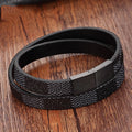 Brown Genuine Leather Bracelet Stainless Steel Magnetic Clasp Trendy Design Jewelry Plain Leather Bracelet for Men OT-314
