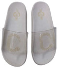 Customized Logo OEM Breathable Anti-Slippery Open White Transparent PVC Sport Blank Slide High Visibility Autumn Outdoor
