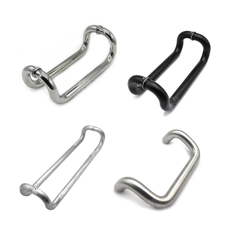Modern Stainless Steel 201/304 Curved Door Pull Handle for Hotel Apartment Hall & Outdoor Use