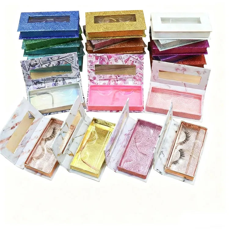 Custom CMYK Cosmetic Eyelashes Box with UV Coating Embossing & Glossy Lamination and Private Label Logo