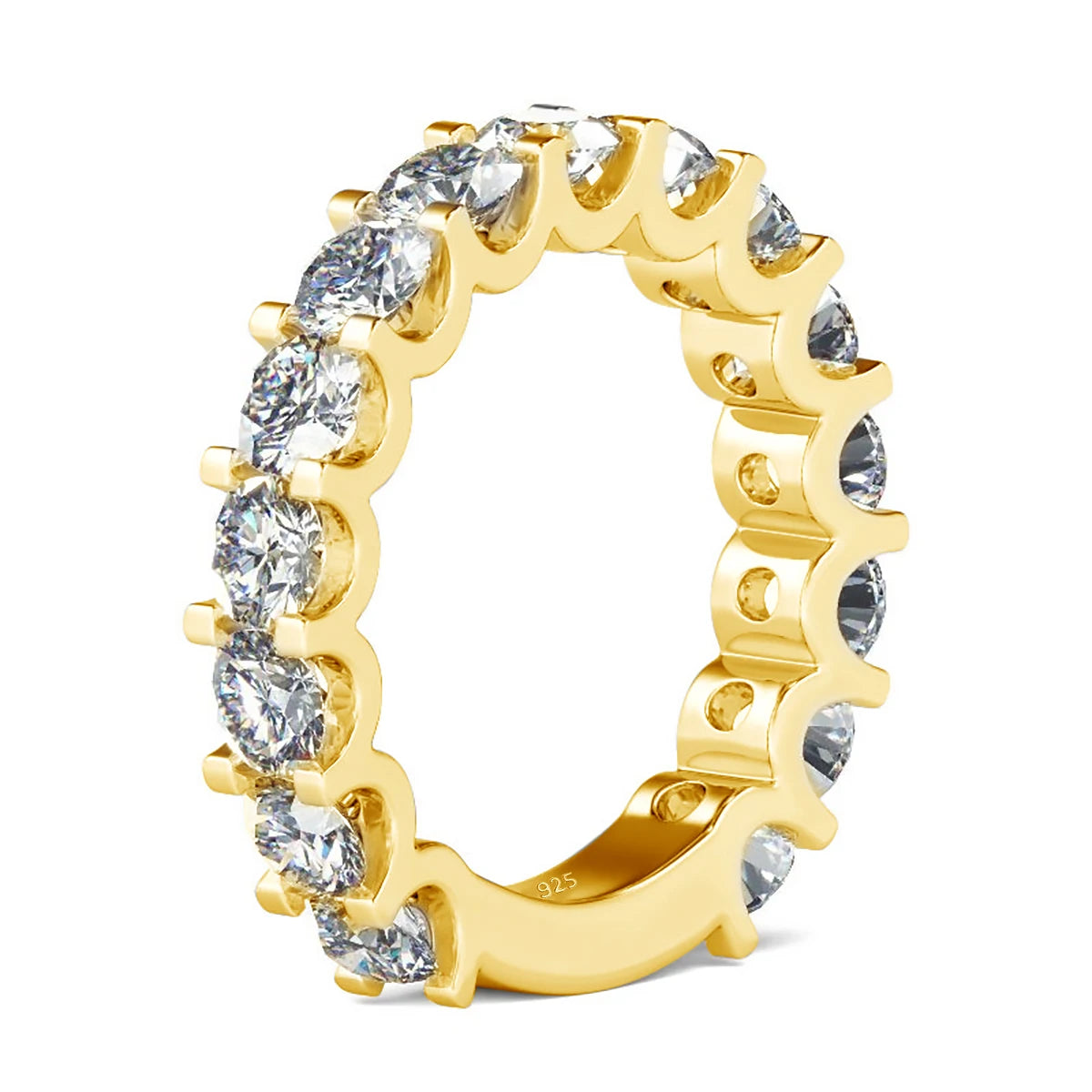 Quality Jewelry Supplier Engagement Wedding Unisex Row Rings Moissanite Diamond Silver Rings for Men