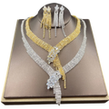 Wholesale Jewelry Hot-selling Handmade Fashion Bridal Jewelry Necklace Earrings Ring Bracelet Four-piece Rhinestone Set