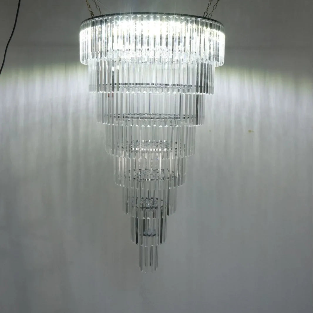New European Style Iron Art Electroplated Crystal Chandelier Wedding Props Lights Ice Crystal Strip Road Guide Floral