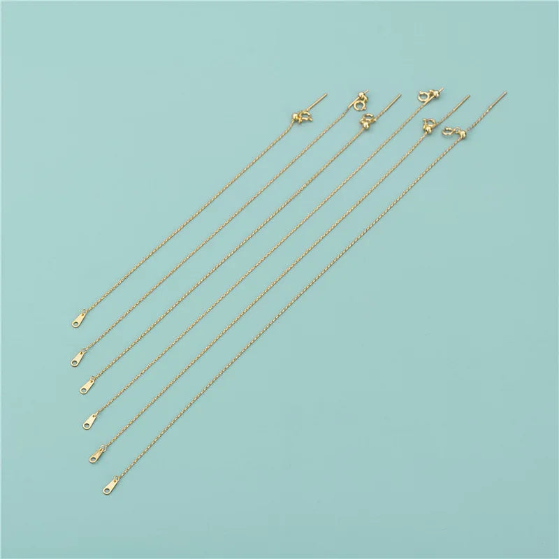 16-26cm 925 Sterling Silver Sliding Adjustable Bracelet Making Chain Half-finished Bracelet with Rubber Stopper Beads