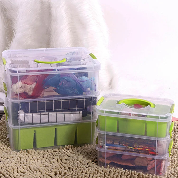 Transparent PP Injection Molded Eco-Friendly Food-Safe Storage Container Reusable Compartment Tool Box Stackable Storage Bin