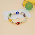 2025 Crystal Ethnic Style Evil Eye Acrylic Gold Bead Couple Bracelet