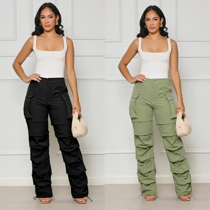 New Arrival Women Pockets Winter Cargo Pants Wholesale Long Pants Women's Clothing High Street Jeans Pants 2023