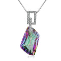 SD006 Abiding 925 Sterling Sliver Personalized Natural Gemstone Rainbow Mystic Quartz Gemstone Pendant Custom Jewelry Necklace
