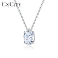 CZCITY Lab Diamond New Necklace VVS D Moissanite Stone Elegant Gem 925 High Fashion Best Selling Oval Pendant