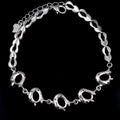 Sterling Silver 5*7mm Semi Mount Bracelet Empty Support Blank Claw Setting S925 Mountain Base Without Center Stone Inlay for DIY