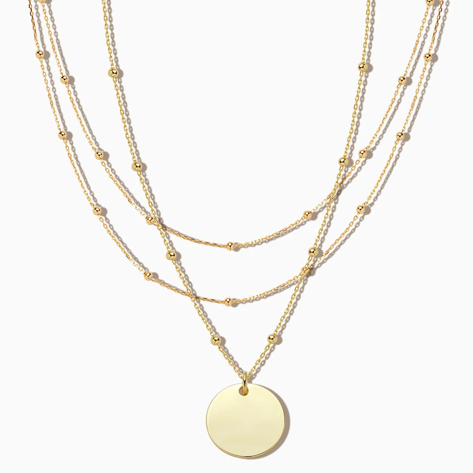 Wholesale Minimalist Fashion Jewelry 925 Sterling Sliver Jewelry 18K Gold Plated Chain Necklace Jewelry Set for Women