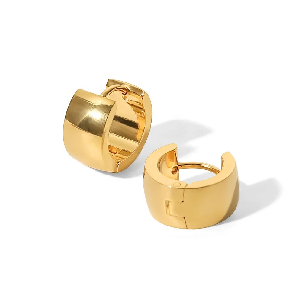 Hot Sale Exaggerated Women's Non Tarnish Stainless Steel Latest 18k Pvd Gold Hoop Earring Designs