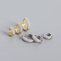 INS INS Hot Selling 925 Sterling Silver Cubic Zirconia Thick Gold Diamond Hoop Earrings