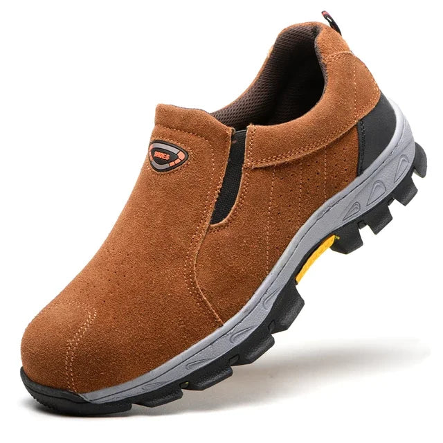 Anti Scalding Suede Leather Industrial Safety Shoes Anti Smashing Anti Puncture ISO Lightweight and Practical