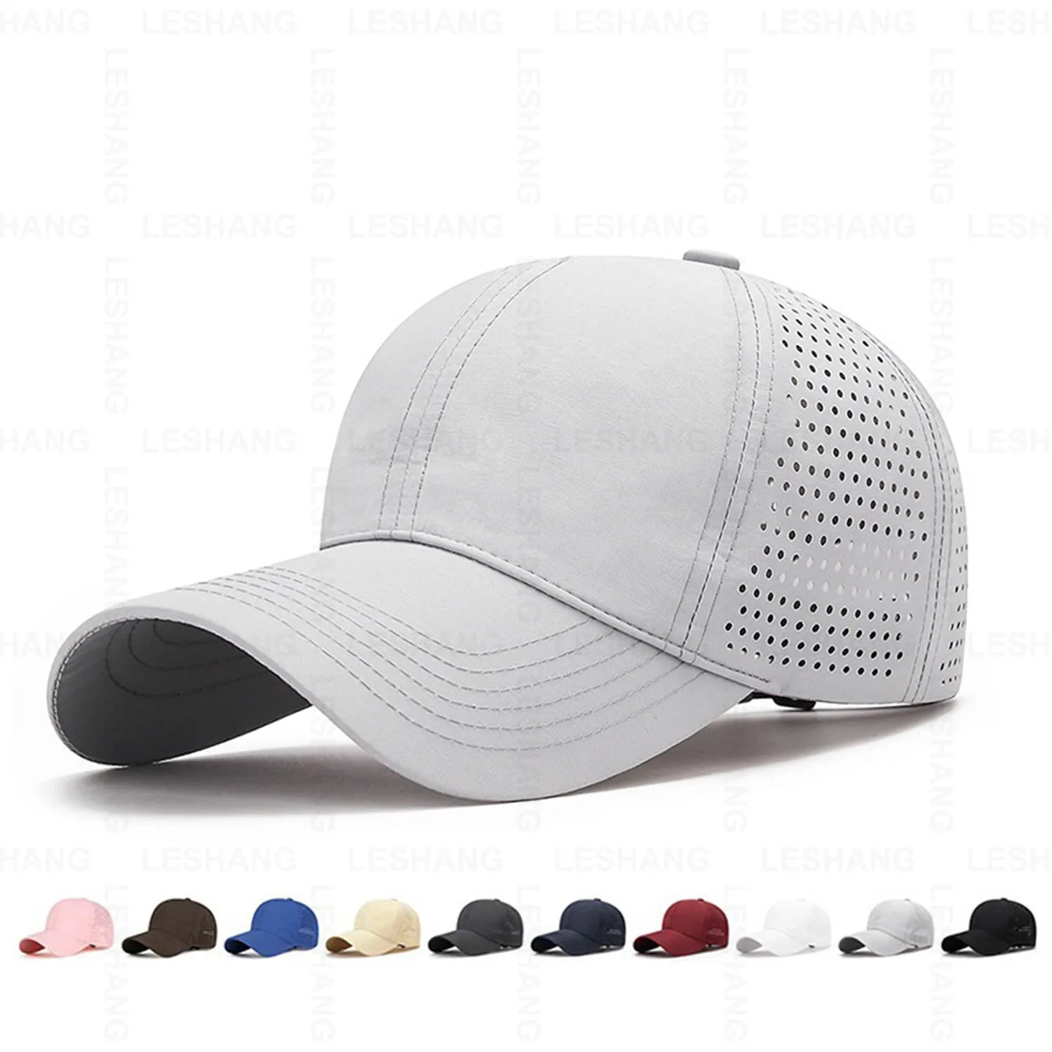 New Arrival Custom Logo Curved Brim 6-Panel Polyester Sports Running Cap Customizable Waterproof Quick Dry Blank Dad Hats