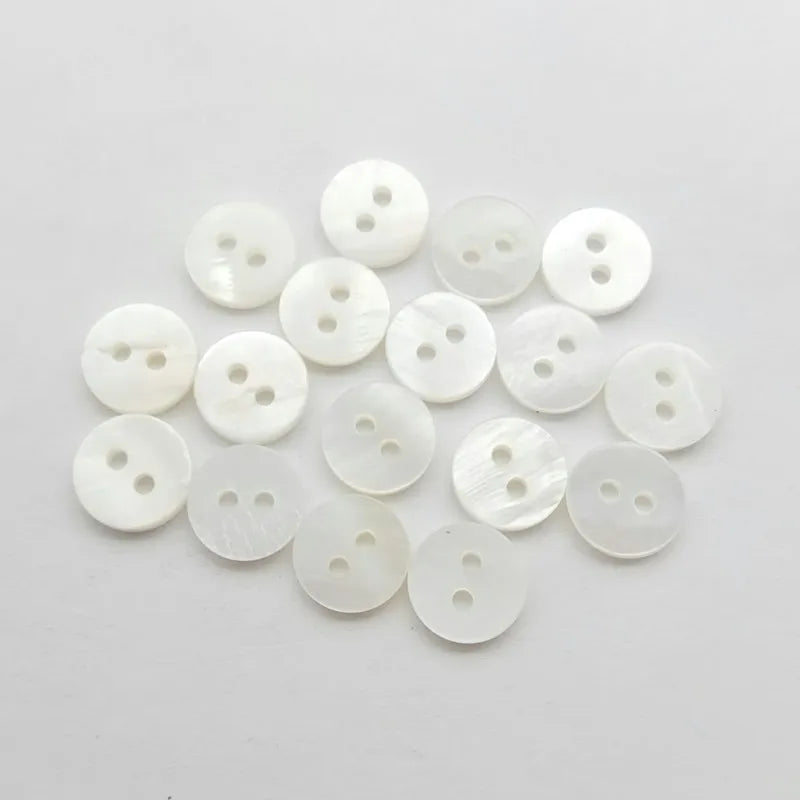 Skillful Manufacture Customized 40l Round Sewing Two Holes Mop Pearl White Shell Buttons Flatback Nickel-Free Machine Washable