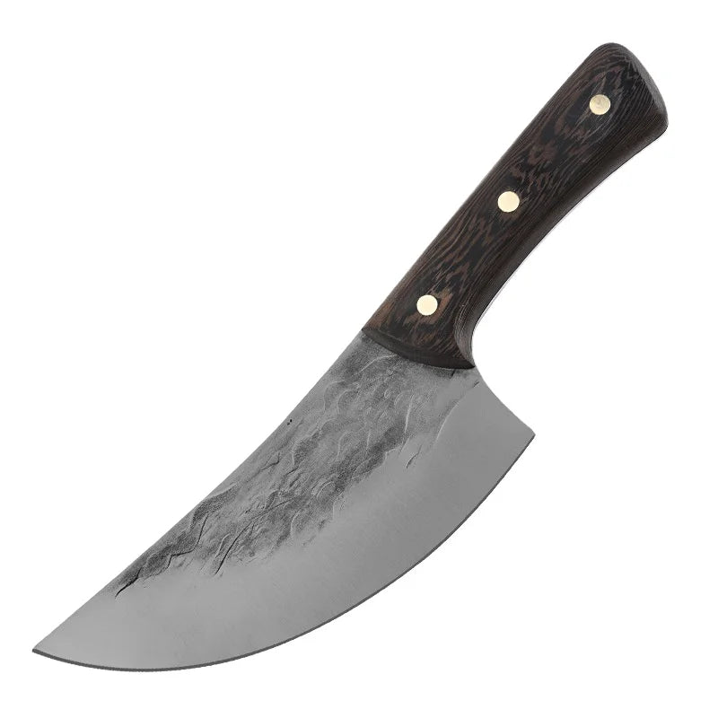 High Quality 6 Inch Skarde Slaughter Cutter Cutting Steel Meat Cleaver Kitchen Knife Retro Butcher Knife Hand Forged