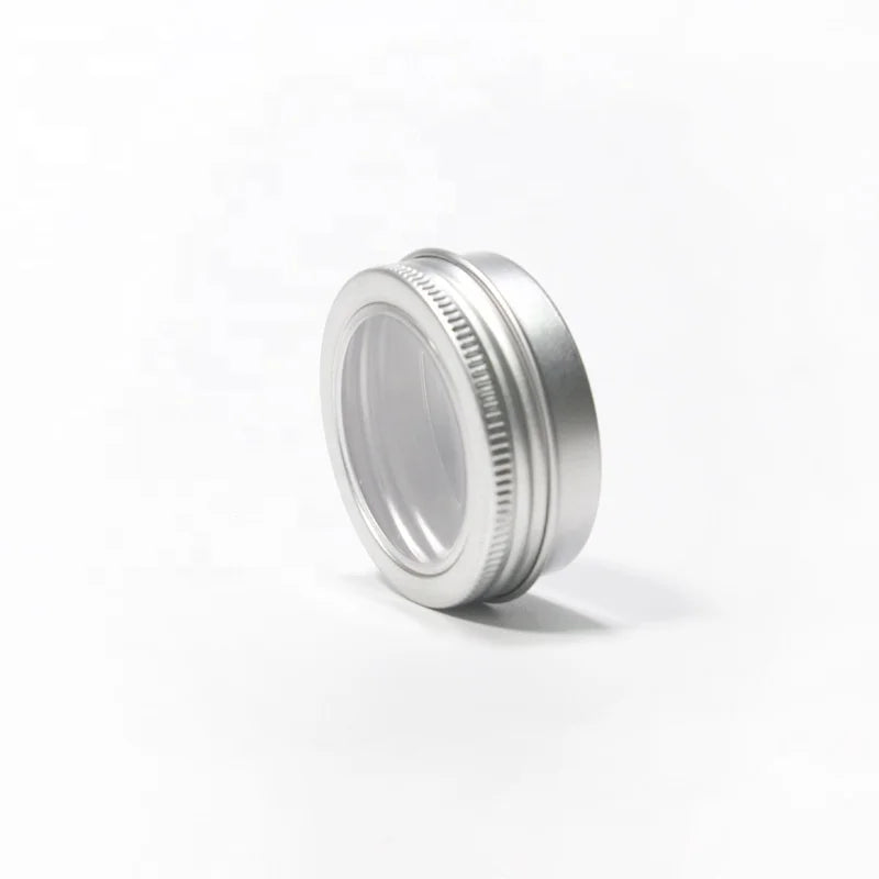 30ml Metal Round Tea Tin Box Aluminum Tin Cans With clear Window