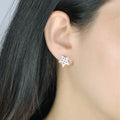 Newest Fashion Cubic Star Puzzle Star White Gold Plated S925 Sterling Silver Stud Earrings for Women