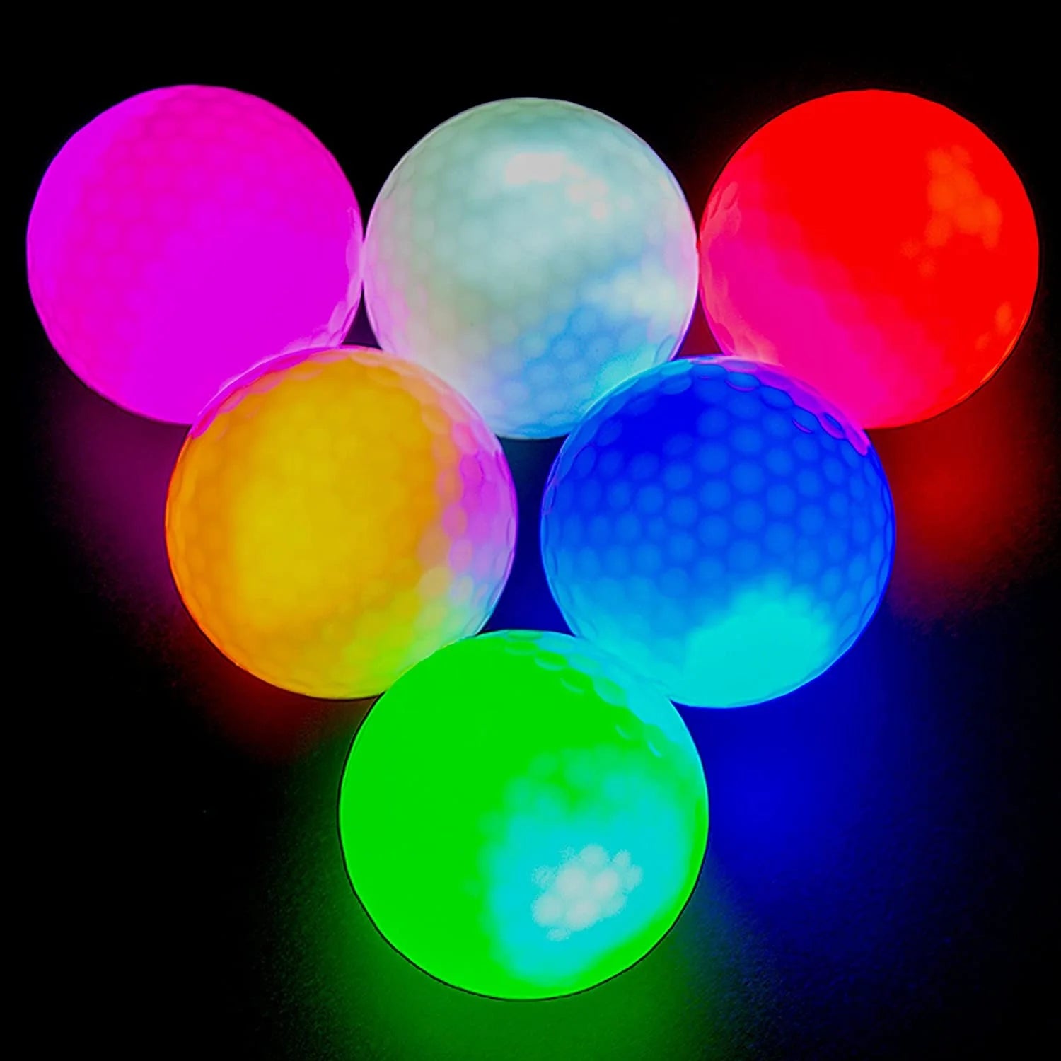 Factory Supply Light up Led Golf Balls Night Glowing Long Distance Glow in the Dark Golf Balls
