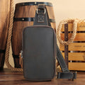 MARRANT Crazy Horse Genuine Leather Outdoor Travel Shoulder Chest Daypack Men's Leather Crossbody Sling Bag Leather Chest Bag