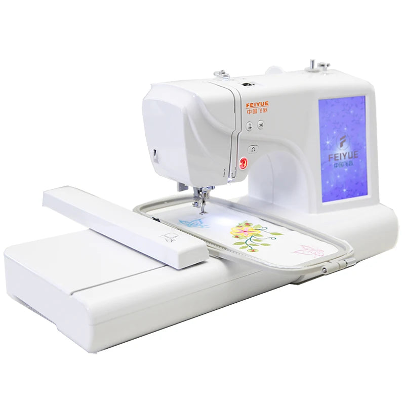 Household Sewing Machine Multi-function Sewing Embroidery Mechanical Small Computer Embroidery Machine 7" LCD Touch Screen