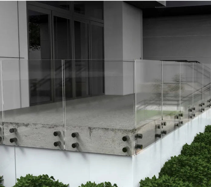YL Stainless Balustrade Design Outdoor Balcony Glass Railing Round Glass Standoff