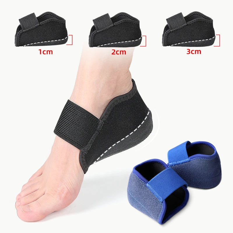 Height Increased Soft SBR Insert Comfort Insoles Plantar Fasciitis Heel Lift Warm Heel Cover Socks Pain Relief Heel Cushion