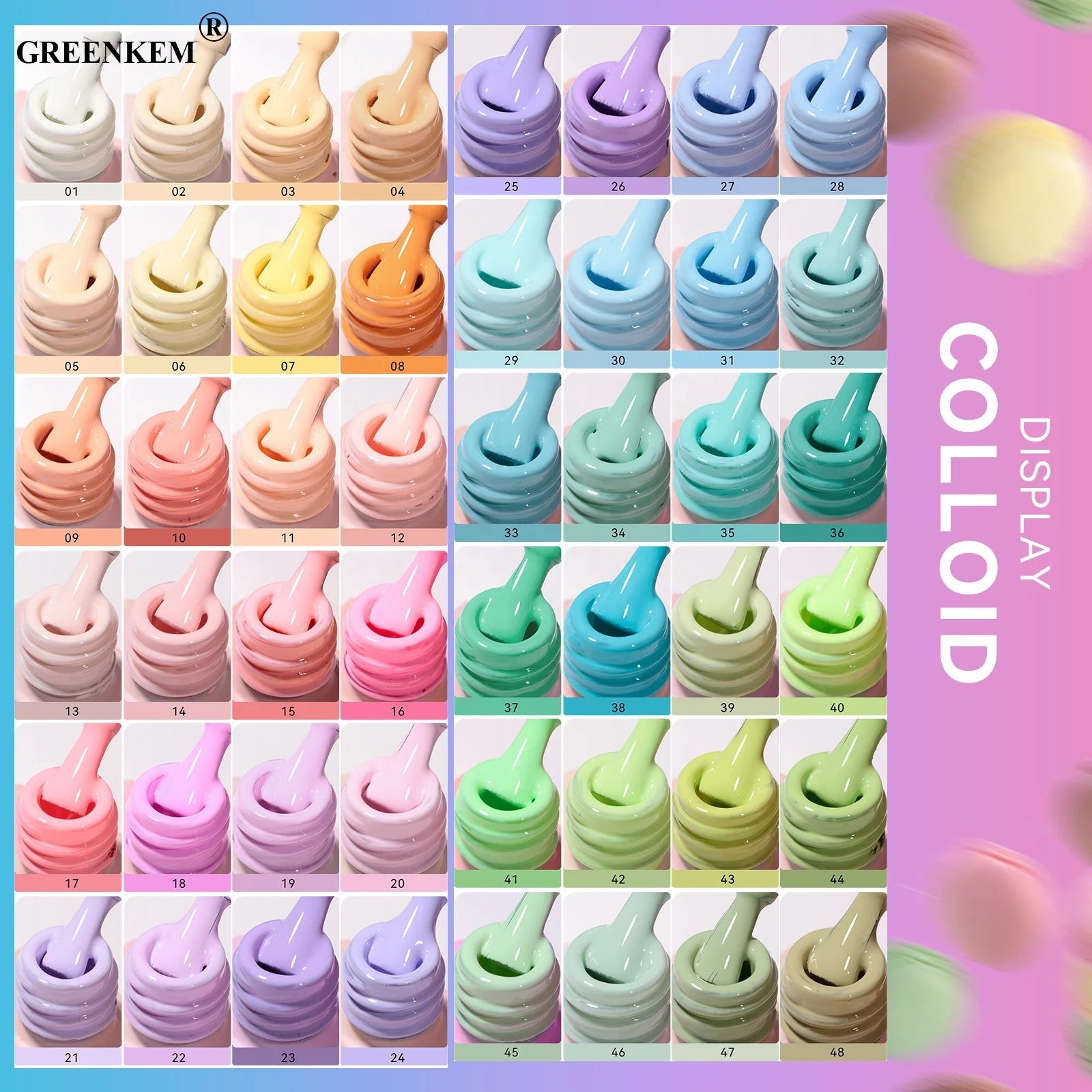 Nail Supplies New Design Summer Pastel 48color Collection Nail Gel Polish OEM Custom Unique Bottle Nail Gel Polish