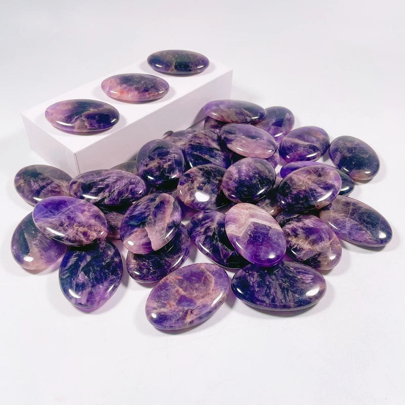 Hongzhuo Natural Stones and Minerals Palm Gemstones Quartz Amethyst Crystals Spiritual Healing Decoracion