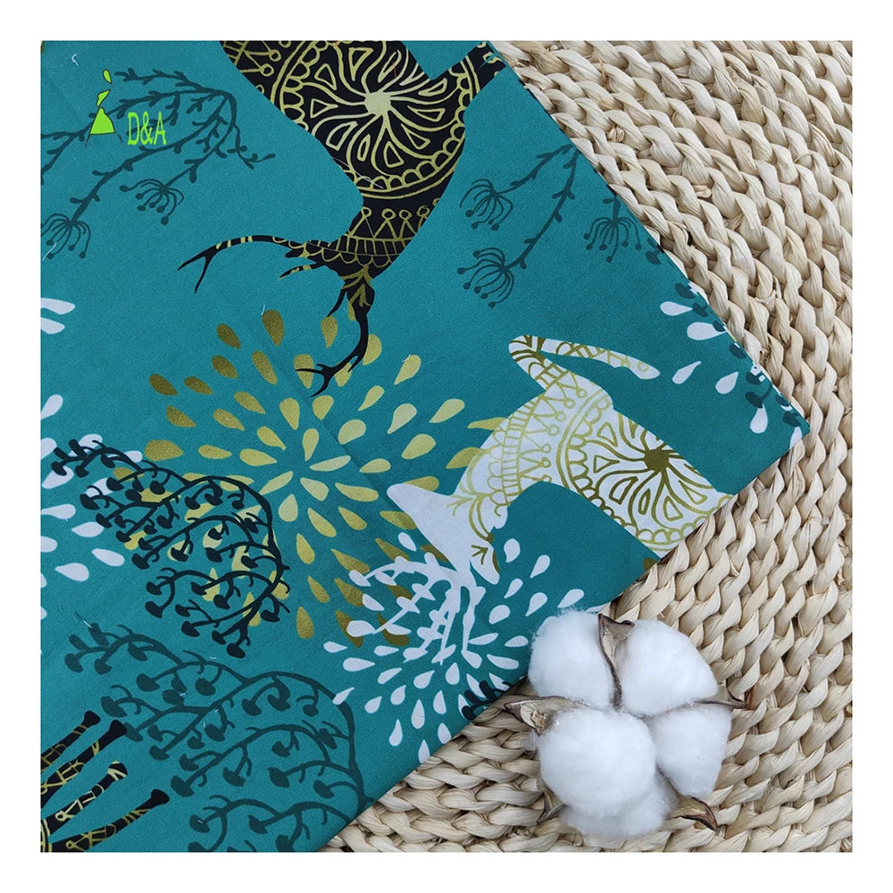 Wholesale Lightweight Cotton Fabrics Sika Deer Pattern Animal Printed for Girls' Dresses Shirts Woven Plain Woven Roll Packing