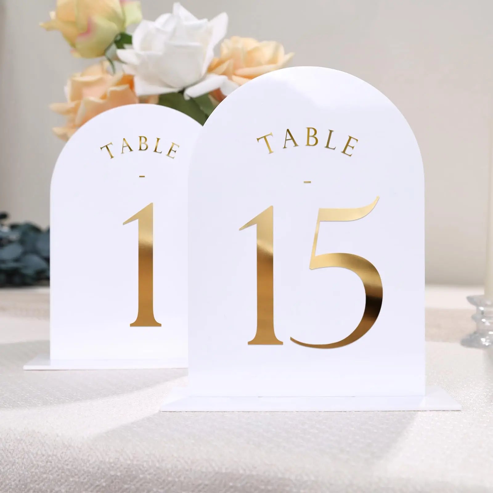 Factory Wholesale Double-Sided Table Numbers White Foil Printed Wedding Decoration for Reception Party Events 1-15 Place Cards