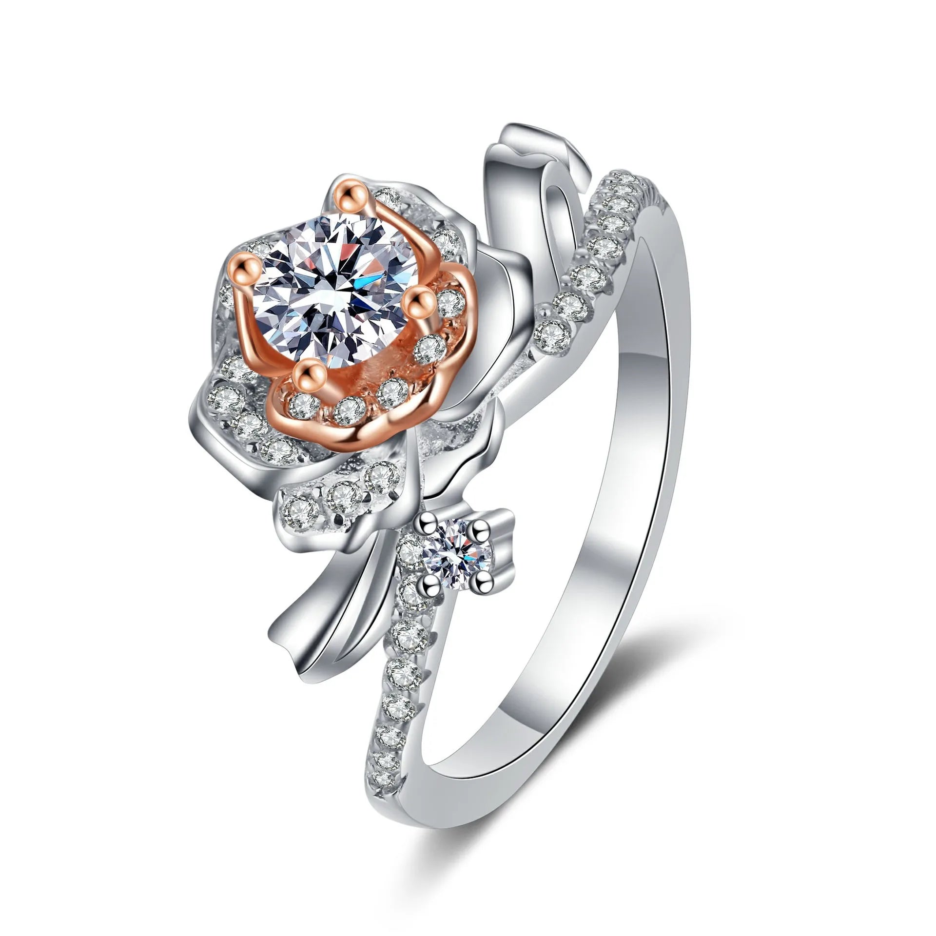 Wholesale Original Fashion Luxury Custom 925 Silver Jewelry 0.5ct Moissanite Wedding Promised Valentine's Day Gifts Diamond Ring