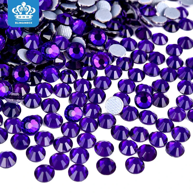Blinginbox Wholesale SS6-SS30 Top Quality Hot-Fix Glass Rhinestone Crystal Flatback Stones Garment Decoration Wedding Dress