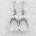 Sterling Silver 9*12mm Semi Mount Hook Earrings Empty Support Blank Claws Setting S925 Base Without Center Stone for DIY Inlay