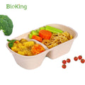 BioKing Fancy Disposable Paper Fruit Salad Pack Takeout Sugar Cane Fibers Lid Bento Boxes Food Storage Container for Fruit Salad