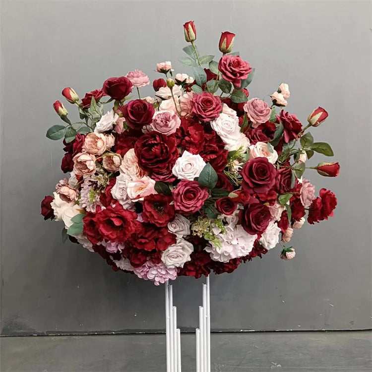 New Style N-0150 Wedding Decor Artificial Rose Orchid Peony Flower Faux Centerpiece Ball Row