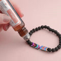 Elastic Natural Stone Lava Rock Energy Bangle Arrow Black Volcanic Lava Stone Bracelets Healing Essential Oil Diffuser Bracelet