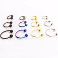Gaby Horseshoe Nose Piercing Stainless Steel Circular Nose Ring Trendy Body Jewelry with Opal Stone for Wedding or Engagement