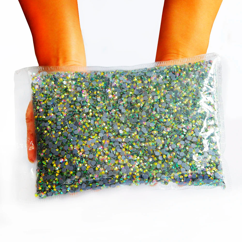 Wholesale Bulk Package SS3-SS30 Hotfix AB  Iron on Strass Flat Back Glass Rhinestones
