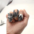 Personalized Vintage Retro Punk Style Titanium Stainless Steel Skull Ring Jewelry for Men