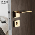 Nordic Style Modern Design PVD Finish Zinc Alloy Lock Door Set for Bedroom & Living Room Includes Handle for Wooden Use
