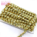Wholesale Crystal Rhinestone Chain Trimming Square Glass  Green Yellow Bridal Sash  Trim Wedding Belt Garment Accessories