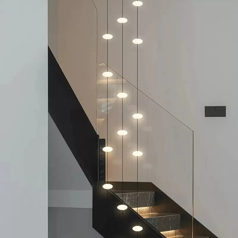 Minimalist Stair Chandelier Modern Art Creative Villa Compound Narrow Narrow Stairwell Hollow Loft Line Many Lights
