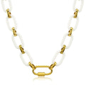 Gold Chain Link Women Earrings Necklace and Bracelet Set Fashion Can Custom with Colorful Acrylic